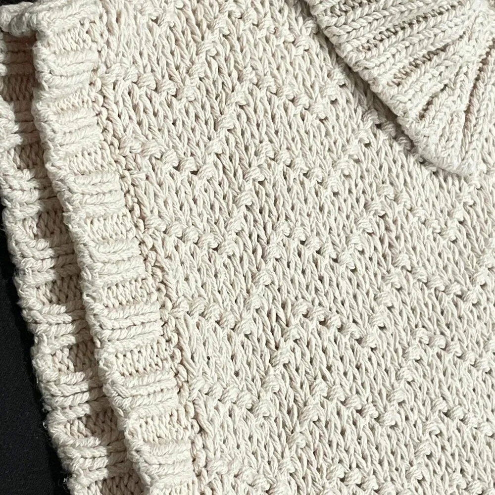 ~ Boho Free People Sm Sweater Loose Knit Cream We The Free Soft Beachy Tank